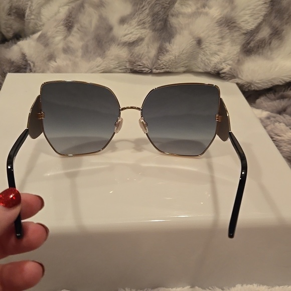 Jimmy Choo Black and Gold River Sunglasses Brand New in Case main image 13